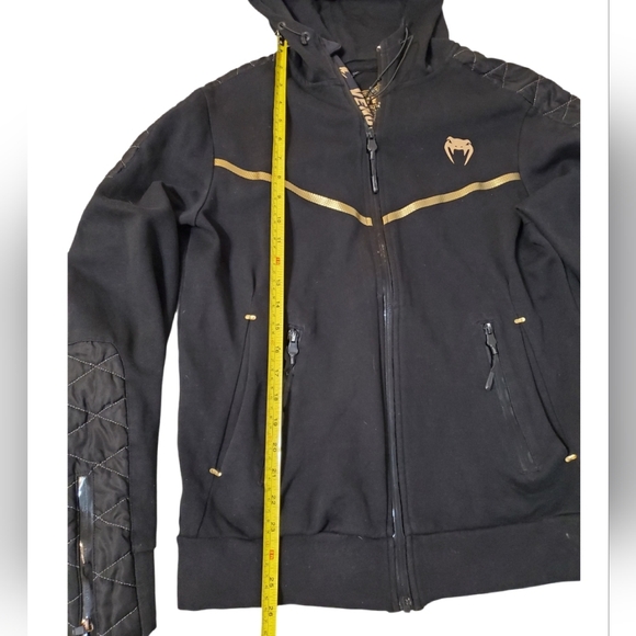 Venum Men's Black Gold Laser Evo Zip‎ Up Hoodie Track Jacket Medium - Picture 6 of 9